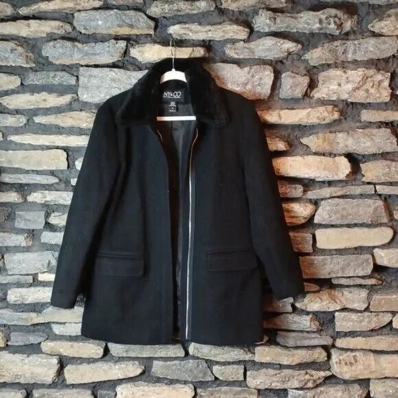 New York and Company wool jacket black sz 4 - Picture 1 of 9